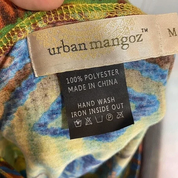 Urban Mangoz Womens Multicolor Stich Embroidered  Blouse Tunic Top Medium Novelt - Picture 3 of 12